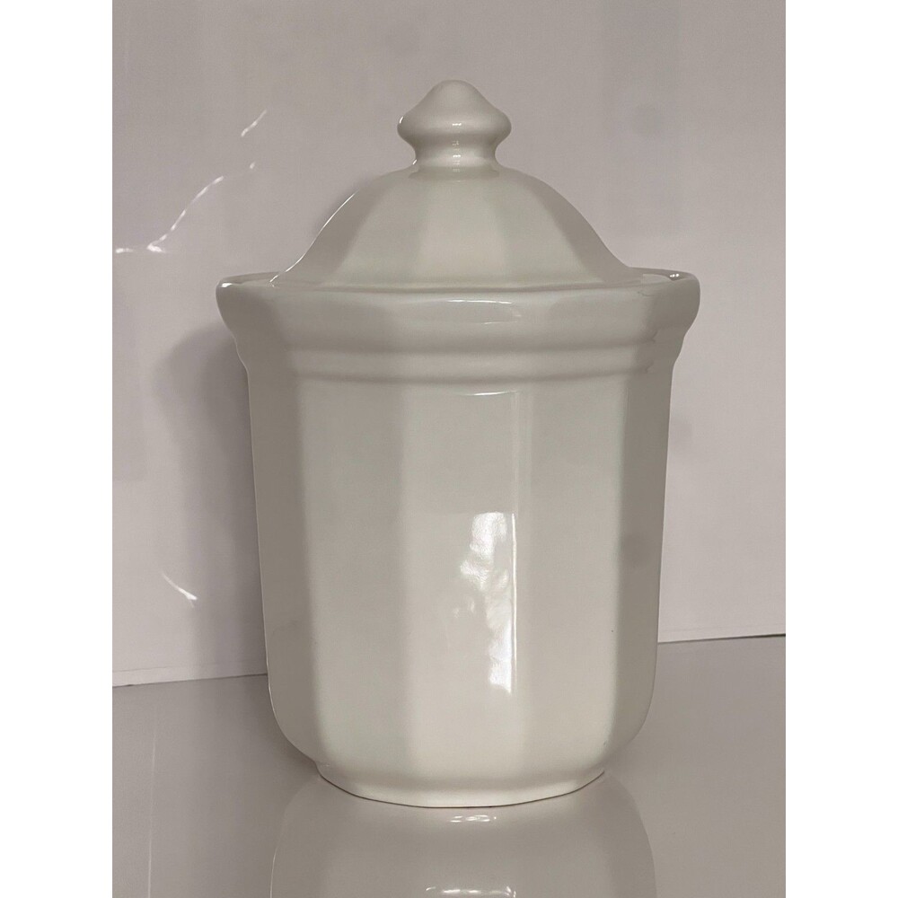 Vintage Pfaltzgraff Heritage White Kitchen SetStoneware Coffee Canister w/ Lid